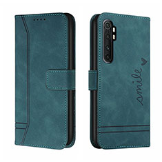 Leather Case Stands Flip Cover Holder H01X for Xiaomi Mi Note 10 Lite Green