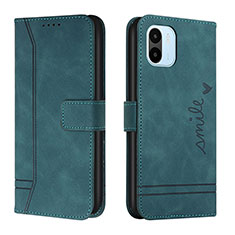 Leather Case Stands Flip Cover Holder H01X for Xiaomi Poco C50 Green