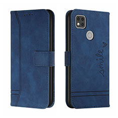 Leather Case Stands Flip Cover Holder H01X for Xiaomi Redmi 10A 4G Blue