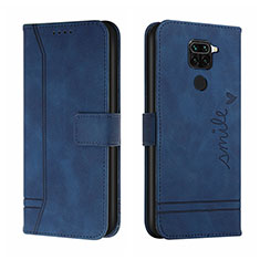 Leather Case Stands Flip Cover Holder H01X for Xiaomi Redmi 10X 4G Blue