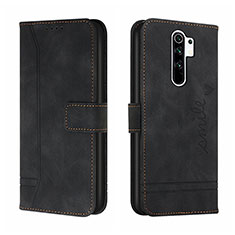 Leather Case Stands Flip Cover Holder H01X for Xiaomi Redmi 9 Black