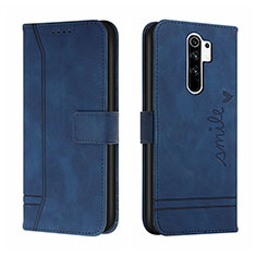 Leather Case Stands Flip Cover Holder H01X for Xiaomi Redmi 9 Blue