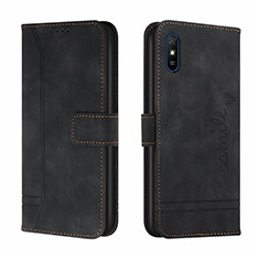 Leather Case Stands Flip Cover Holder H01X for Xiaomi Redmi 9i Black