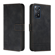 Leather Case Stands Flip Cover Holder H01X for Xiaomi Redmi Note 11 Pro 4G Black