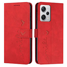 Leather Case Stands Flip Cover Holder H01X for Xiaomi Redmi Note 12 Pro+ Plus 5G Red