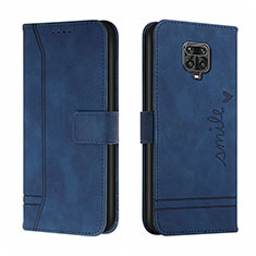 Leather Case Stands Flip Cover Holder H01X for Xiaomi Redmi Note 9S Blue