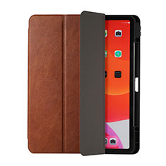 Leather Case Stands Flip Cover Holder H02 for Apple iPad Pro 12.9 (2020) Brown