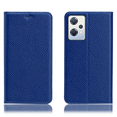 Leather Case Stands Flip Cover Holder H02P for OnePlus Nord CE 2 Lite 5G Blue