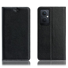Leather Case Stands Flip Cover Holder H02P for OnePlus Nord N20 5G Black