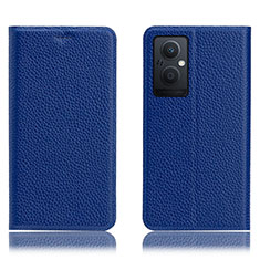 Leather Case Stands Flip Cover Holder H02P for OnePlus Nord N20 5G Blue
