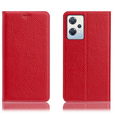 Leather Case Stands Flip Cover Holder H02P for Oppo K10X 5G Red