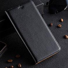 Leather Case Stands Flip Cover Holder H02P for Vivo iQOO 9 SE 5G Black