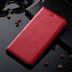 Leather Case Stands Flip Cover Holder H02P for Vivo V25 Pro 5G Red