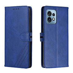 Leather Case Stands Flip Cover Holder H02X for Motorola Moto Edge 40 Pro 5G Blue