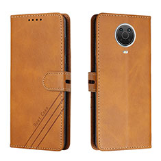 Leather Case Stands Flip Cover Holder H02X for Nokia G20 Light Brown