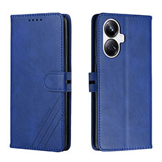 Leather Case Stands Flip Cover Holder H02X for Realme 10 Pro+ Plus 5G Blue