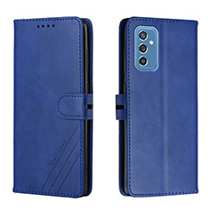 Leather Case Stands Flip Cover Holder H02X for Samsung Galaxy M52 5G Blue