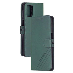 Leather Case Stands Flip Cover Holder H02X for Xiaomi Mi 10T 5G Green