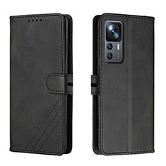Leather Case Stands Flip Cover Holder H02X for Xiaomi Mi 12T 5G Black