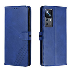 Leather Case Stands Flip Cover Holder H02X for Xiaomi Mi 12T Pro 5G Blue
