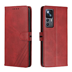 Leather Case Stands Flip Cover Holder H02X for Xiaomi Mi 12T Pro 5G Red
