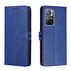 Leather Case Stands Flip Cover Holder H02X for Xiaomi Poco M4 Pro 5G Blue