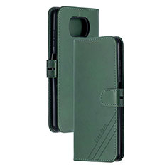 Leather Case Stands Flip Cover Holder H02X for Xiaomi Poco X3 Pro Green