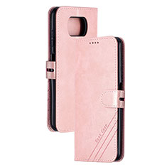 Leather Case Stands Flip Cover Holder H02X for Xiaomi Poco X3 Pro Rose Gold