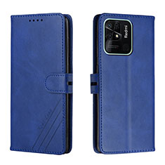 Leather Case Stands Flip Cover Holder H02X for Xiaomi Redmi 10 Power Blue