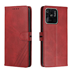 Leather Case Stands Flip Cover Holder H02X for Xiaomi Redmi 10 Power Red