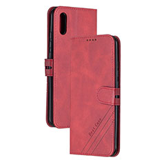 Leather Case Stands Flip Cover Holder H02X for Xiaomi Redmi 9i Red