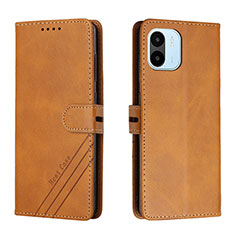 Leather Case Stands Flip Cover Holder H02X for Xiaomi Redmi A1 Light Brown
