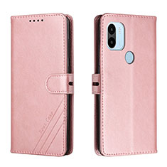 Leather Case Stands Flip Cover Holder H02X for Xiaomi Redmi A1 Plus Rose Gold