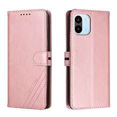 Leather Case Stands Flip Cover Holder H02X for Xiaomi Redmi A1 Rose Gold