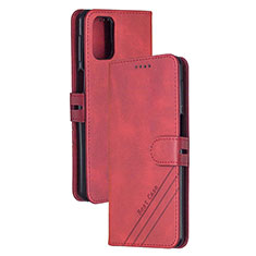 Leather Case Stands Flip Cover Holder H02X for Xiaomi Redmi K30S 5G Red