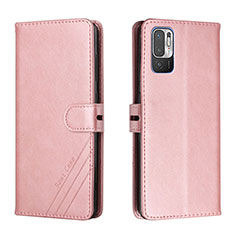 Leather Case Stands Flip Cover Holder H02X for Xiaomi Redmi Note 11 SE 5G Rose Gold