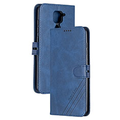Leather Case Stands Flip Cover Holder H02X for Xiaomi Redmi Note 9 Blue