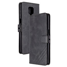Leather Case Stands Flip Cover Holder H02X for Xiaomi Redmi Note 9 Pro Black