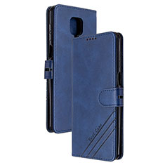 Leather Case Stands Flip Cover Holder H02X for Xiaomi Redmi Note 9 Pro Blue