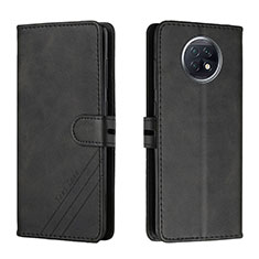 Leather Case Stands Flip Cover Holder H02X for Xiaomi Redmi Note 9T 5G Black