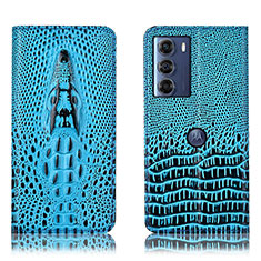 Leather Case Stands Flip Cover Holder H03P for Motorola Moto Edge S30 5G Sky Blue