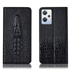Leather Case Stands Flip Cover Holder H03P for Oppo K10X 5G Black