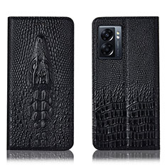 Leather Case Stands Flip Cover Holder H03P for Realme V23 5G Black