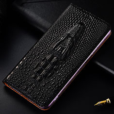 Leather Case Stands Flip Cover Holder H03P for Samsung Galaxy S21 5G Black