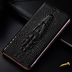 Leather Case Stands Flip Cover Holder H03P for Samsung Galaxy S23 Ultra 5G Black