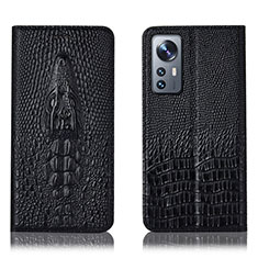 Leather Case Stands Flip Cover Holder H03P for Xiaomi Mi 12 Lite 5G Black