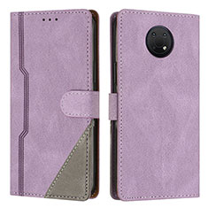 Leather Case Stands Flip Cover Holder H03X for Nokia G300 5G Purple