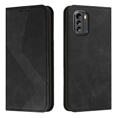 Leather Case Stands Flip Cover Holder H03X for Nokia G60 5G Black