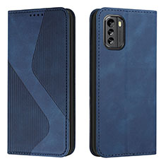 Leather Case Stands Flip Cover Holder H03X for Nokia G60 5G Blue