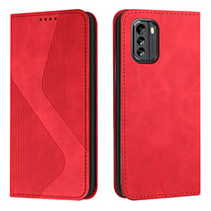 Leather Case Stands Flip Cover Holder H03X for Nokia G60 5G Red